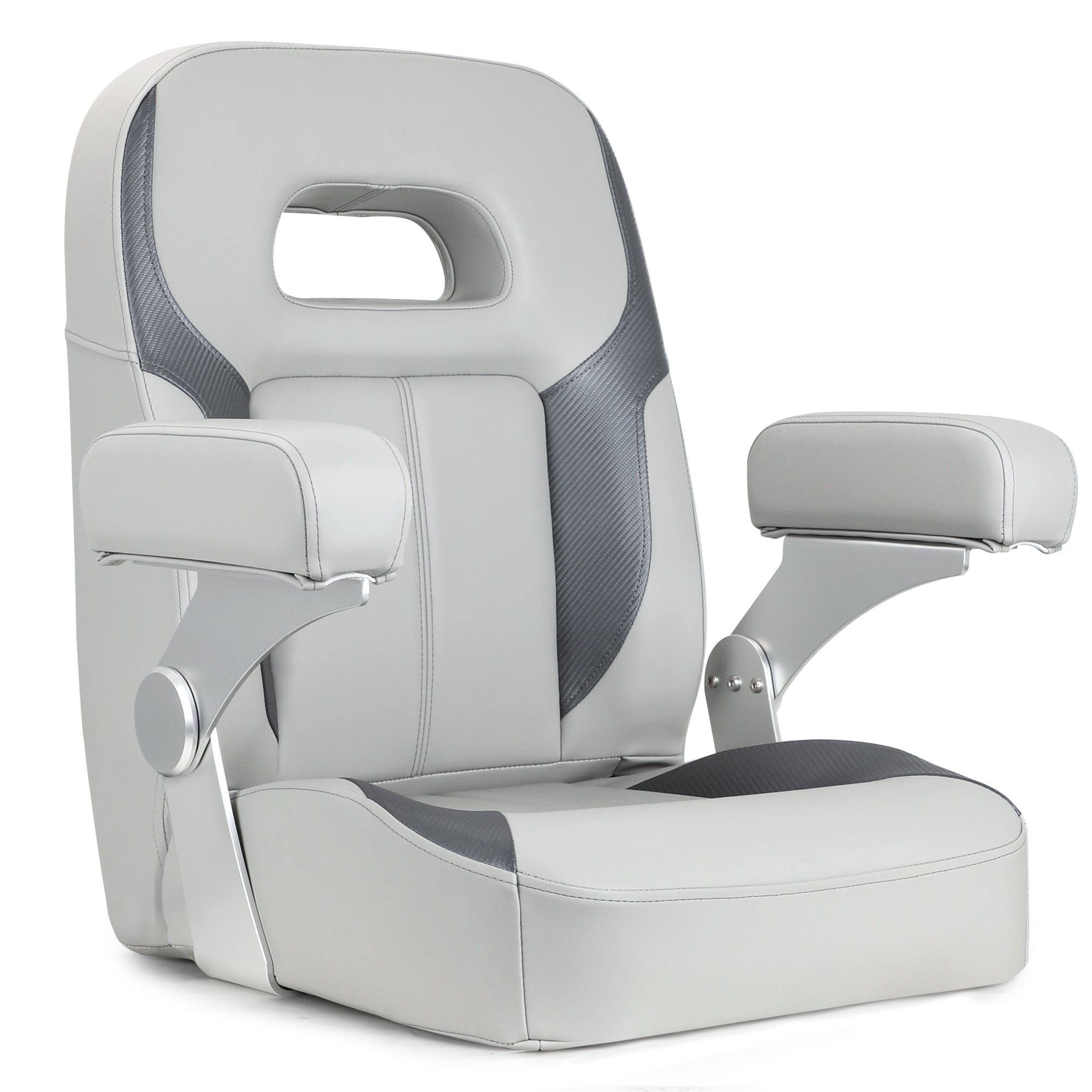 NORTHCAPTAIN Premium Pontoon Captain's Chair High Back Reclining Pontoon Bucket Boat Seat with Adjustable Aluminum Armrests